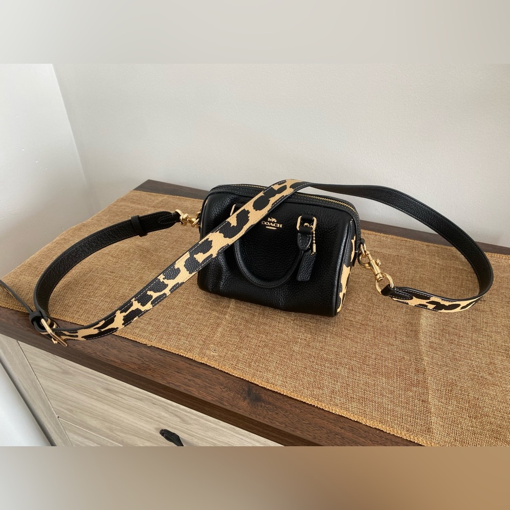 Coach Mini Rowan Crossbody with Leopard-Print Strap